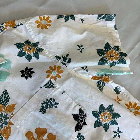 Quiksilver Men’s White Blue Floral Button Shirt US XL Modern Fit 100% Cotton - Picture 5 of 12